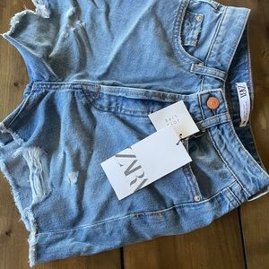 NWT Zara denim mom shorts